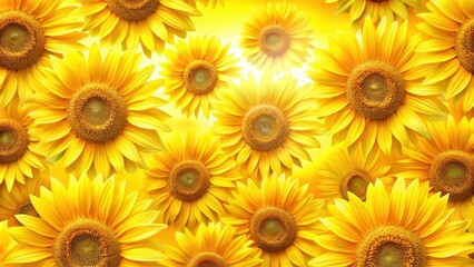 Bright and Cheerful Sunflower Patterned Sunshine Background for Floral Design Projects