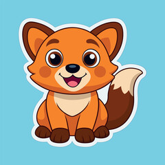 Adorable Cartoon Cat Vector Sticker – Playful and Colorful Animal Design with Raised Paws, Bold Outline, and Fluffy Tail. Adobe Illustrator Artwork.