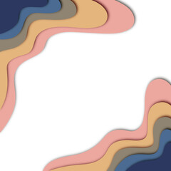 wavy abstract background with paper cut style