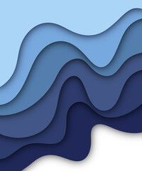 wavy abstract background with paper cut style