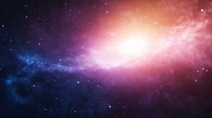 Bright galaxy with glowing stars and a colorful nebula in deep space