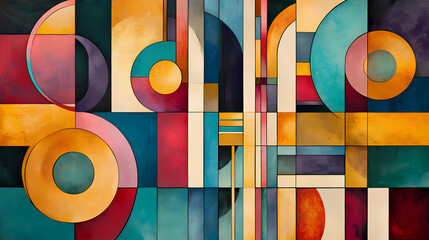 Artistic illustration of bright art deco geometric shapes. Deco Art. Illustration