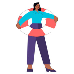 Businesswoman. Flat Vector Illustration