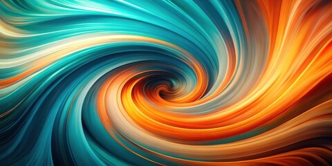 Fototapeta premium Swirling Abstract Orange and Teal Colors in Vibrant Hues for Creative Design Projects