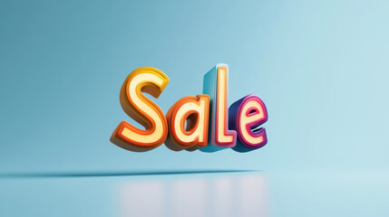 Bright and colorful 3D letters spelling Sale create eye catching visual, perfect for promotions and marketing. vibrant hues add excitement and attract attention