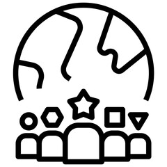 diversity outline style icon