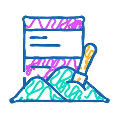 jar with a spoon doodle icon sketch vector. jar with a spoon sign. isolated symbol illustration