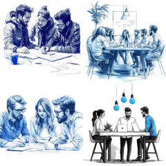 Collaborative Business Meeting with Diverse Professionals Planning Strategy