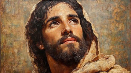 timeless portrait of jesus christ depicted with grace and warmth capturing the essence of hope and compassion against a subtle background