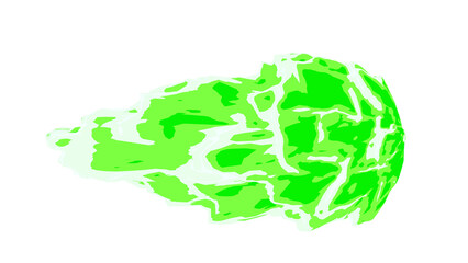 Stylized green fire with transparent background