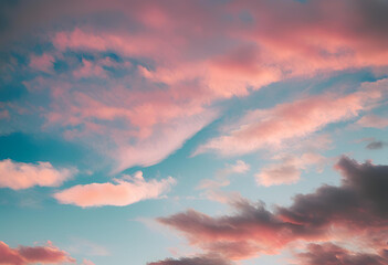 Fototapeta premium sky, sunset, clouds, cloud, sun, nature, sunrise, blue, orange, dusk, evening, cloudscape, red, light, sunlight, heaven, beautiful, landscape, summer, dawn, cloudy, weather, yellow, beauty, twilight