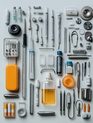 Medical Tools  Equipment  Supplies  and Accessories on White Background
