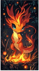 Fiery Creature in the Night