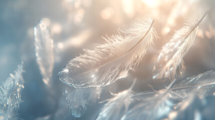 Macro Shot of Molecules as Delicate Glass Feathers