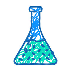 flask with liquid doodle icon sketch vector. flask with liquid sign. isolated symbol illustration