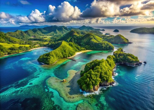 Stunning Satellite View of Indonesia's Java and Sumatra Islands Showcasing Lush Landscapes and Coastlines