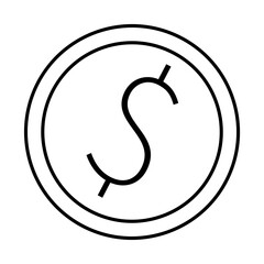 Simple black circle with a dollar sign in the center. Ideal for finance, money management, accounting, personal finance, wealth. Clean and simple style. Perfect for modern minimalist design projects