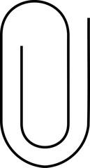 black outline line art stroke icon of an attach file, attach-file, attachment, holder isolated on white.