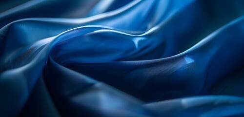 Fototapeta premium Abstract Blue Light Glow on Fabric