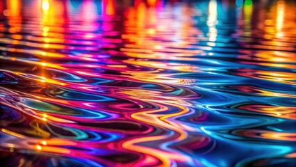 Neon Reflections Illuminated Ripples of Vibrance and Energy in Tranquil Water