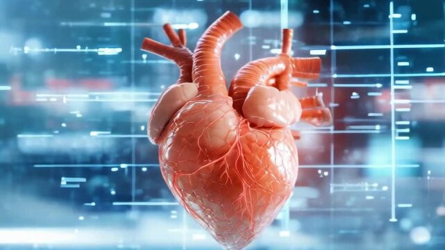 Abstract red human heart. Heart anatomy. Healthcare medical concept. Low poly style design. Geometric background. Wireframe light connection structure. Modern 3d graphic concept. Vector