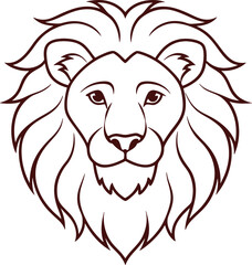 Lion head silhouette with white background