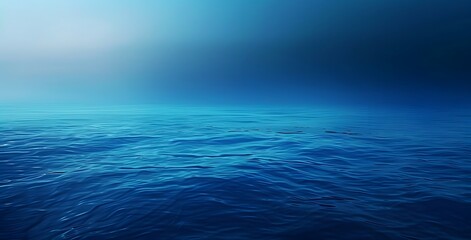 Obraz premium Minimalist Blue Ocean Horizon Background