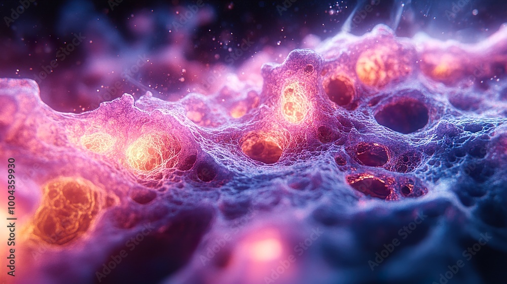 Poster abstract cell structure: microscopic view of a cell