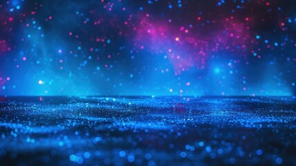 blue background, dark blue sparkles, gold splashes and flowers