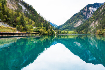 Panda Lake in Jiuzhaigou National Park, Sichuan, China.