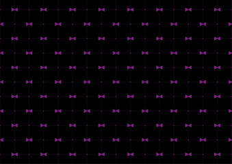 リボンとキラキラのガーリーパターン黒と紫