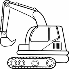 Excavator coloring page for kids fun and educational activity