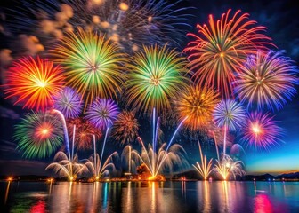 Vibrant Fireworks Display Symbolizing Celebration for Various Holidays and Special Occasions Year-Round