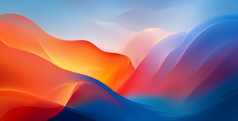 Abstract Gradient Background with Orange, Blue, and Red Tones