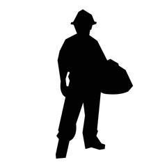 Miner worker silhouette