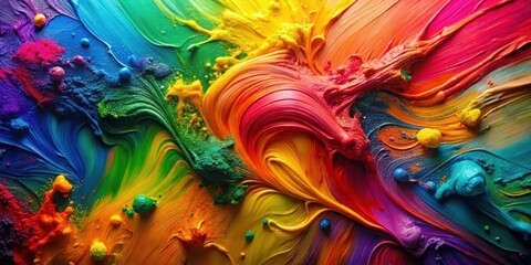 Abstract acrylic oil paint stains in bright colors for vibrant and creative design projects