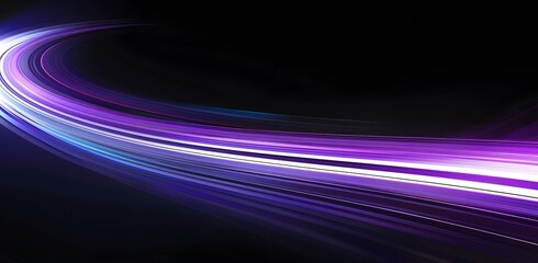 Abstract Purple and Blue Light Trail on Black Background