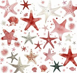 Colorful Starfish Patterns on a Soft Background