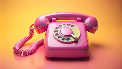 Vintage pink flip phone on a pastel background, showcasing retro technology and nostalgic design elements