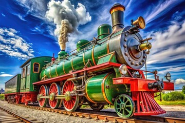 Fototapeta premium Vintage Steam Whistle on a Locomotive, Symbolizing Industrial Heritage and Mechanical Engineering