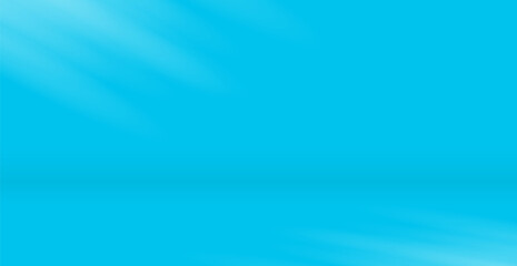 Blue Studio Background With Sunlight And Shadow Window. Minimalist. Vector Illustration. Abstract Business Wallpaper. Wall Backdrop