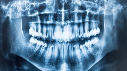 In-Depth Dental X-ray Illustrating Tooth Growth and Wisdom Tooth Development in Professional Healthcare Examination