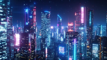 Neon Cityscape at Night