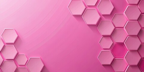 Elegant minimal pink abstract background with hexagon modular design in rendering