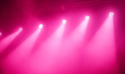 Stage Lights Creating a Pink-Tinted Atmosphere at a Concert, AI generated illustration