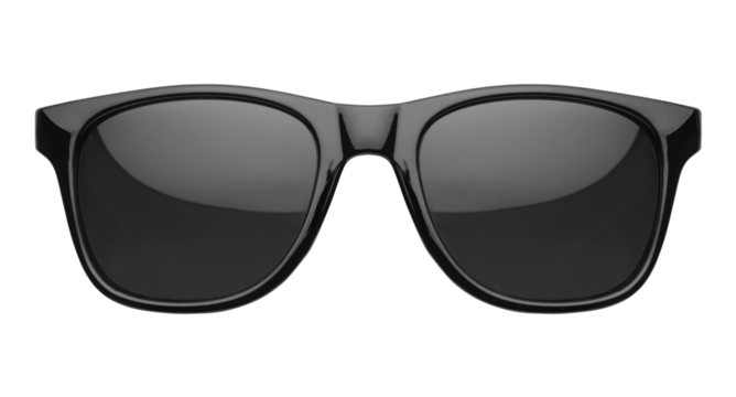 Black sunglasses isolated on transparent background, Front view PNG Image