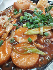 sizzling tofu hot plate with mixed vegetables