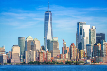 New York City epic skyline view from Hudson river