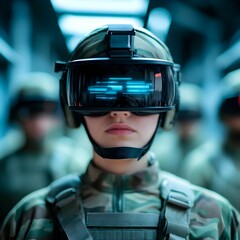 Soldiers Utilizing Augmented Reality Technology for Tactical Battlefield
