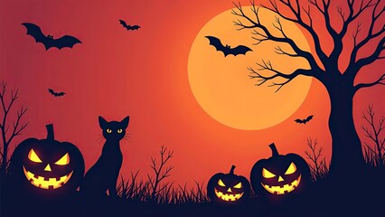 Halloween silhouette Background/5 unique layers of halloween pattern easy to color adjustment 